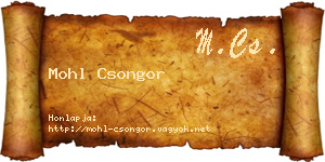 Mohl Csongor névjegykártya